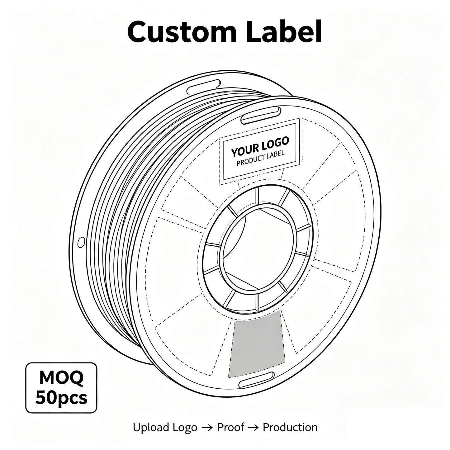 Custom Filament Private Label Stickers MOQ 50