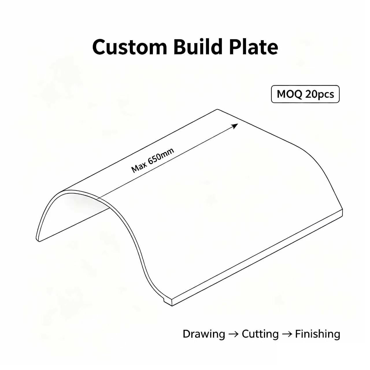 Custom 3D Printer Build PEI Steel Plate Max 650mm MOQ20